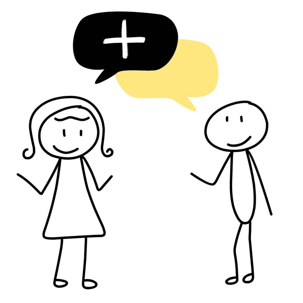 Zwei Personen im Dialogplus bei einem Lerngespräch